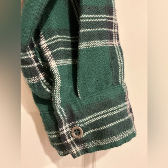 Riley & James Two Tone Green Plaid Button Front Cropped Shirt L - Picture 13 of 13